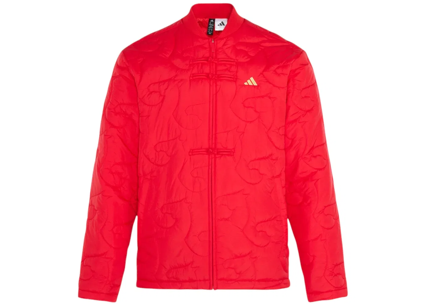 Мужская куртка в китайском стиле с принтом Adidas CNY Modern Padded Chinese Style Jacket, Better Scarlet