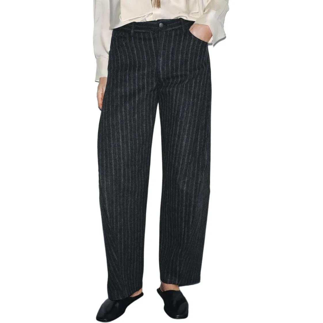 Женские повседневные брюки с зебровым принтом ZARA, Zebra Print Gray — фото 4