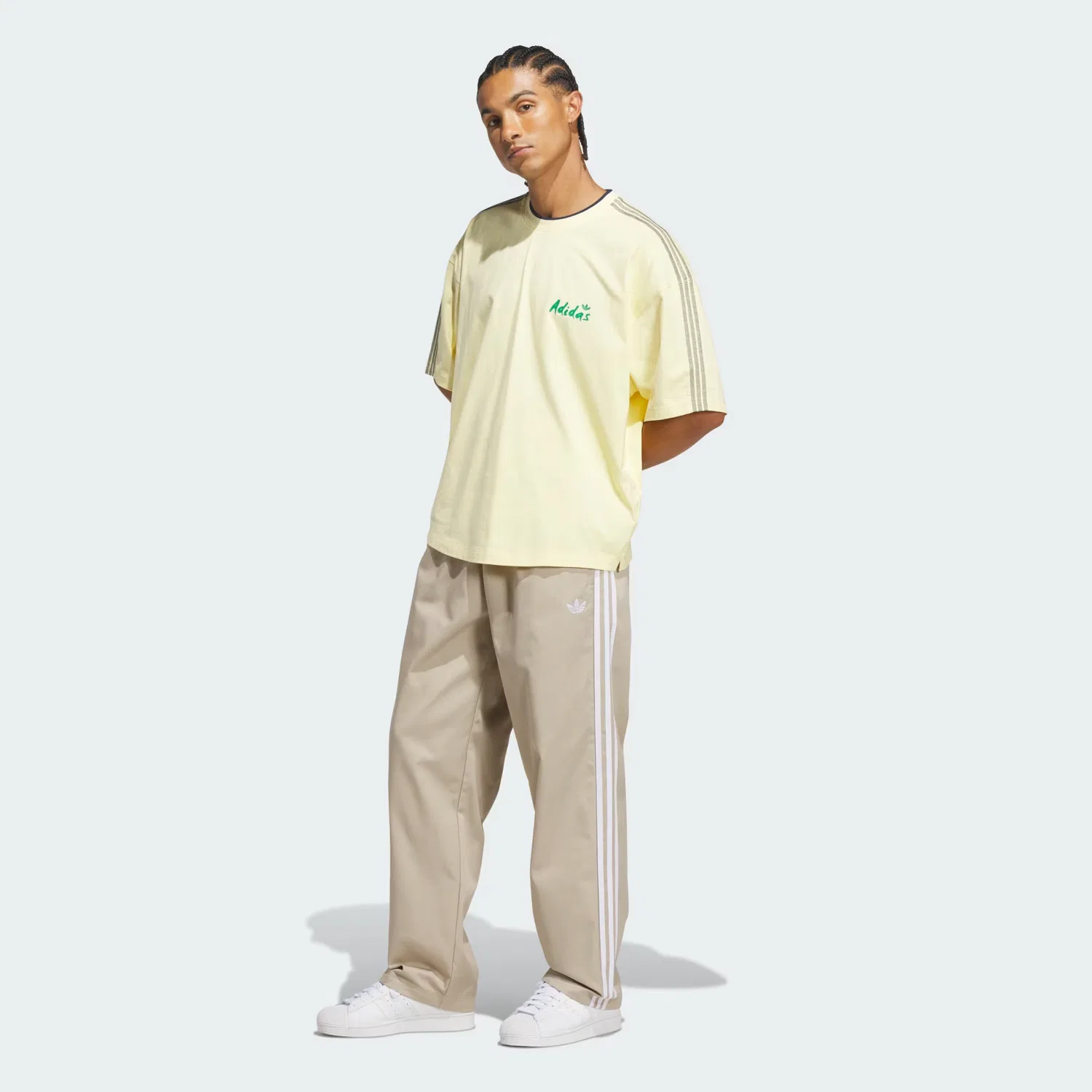 Мужские спортивные брюки из твила Adicolor SST Adidas Originals, хаки — фото 3