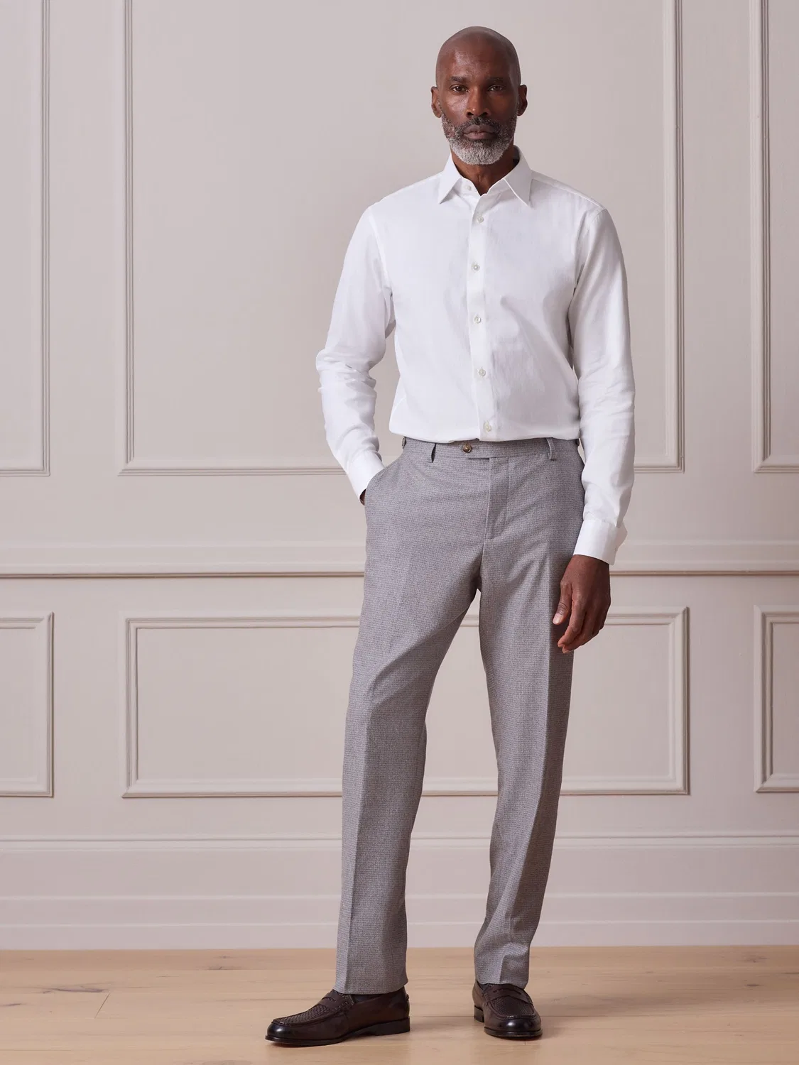 Рубашка с фактурной тканью, Slim Fit, Signature Next, белый с отделкой — фото 2