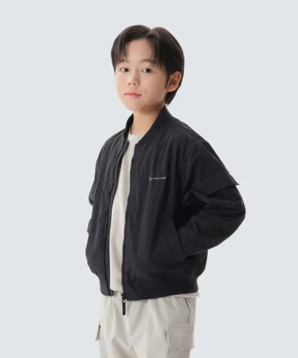 Куртка-бомбер детская, утепленная, Snowpeak Apparel Kids, темно-угольный