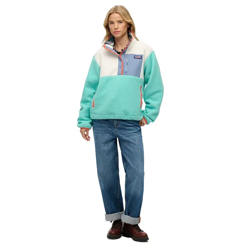 Куртка Colour Block Fleece Pull Over Superdry, синий — фото 4