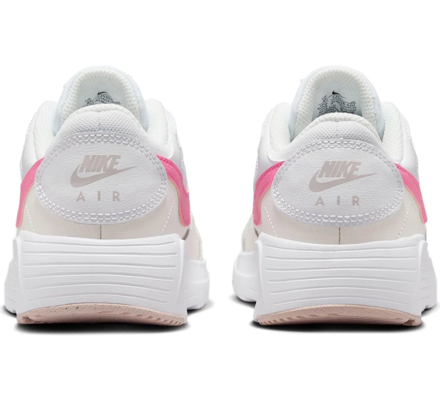 Детские кроссовки для мальчиков с шнуровкой NIKE Air Max Sc NIKE, White Playful Pink Phantom — фото 3