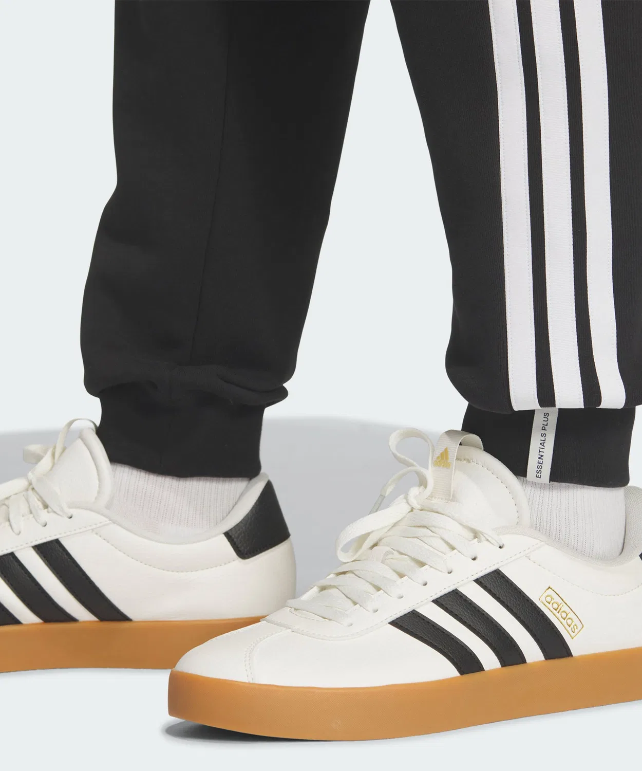 Мужские спортивные штаны с тремя полосками French Terry Essential Plus Regular Fit Adidas, Black — фото 4