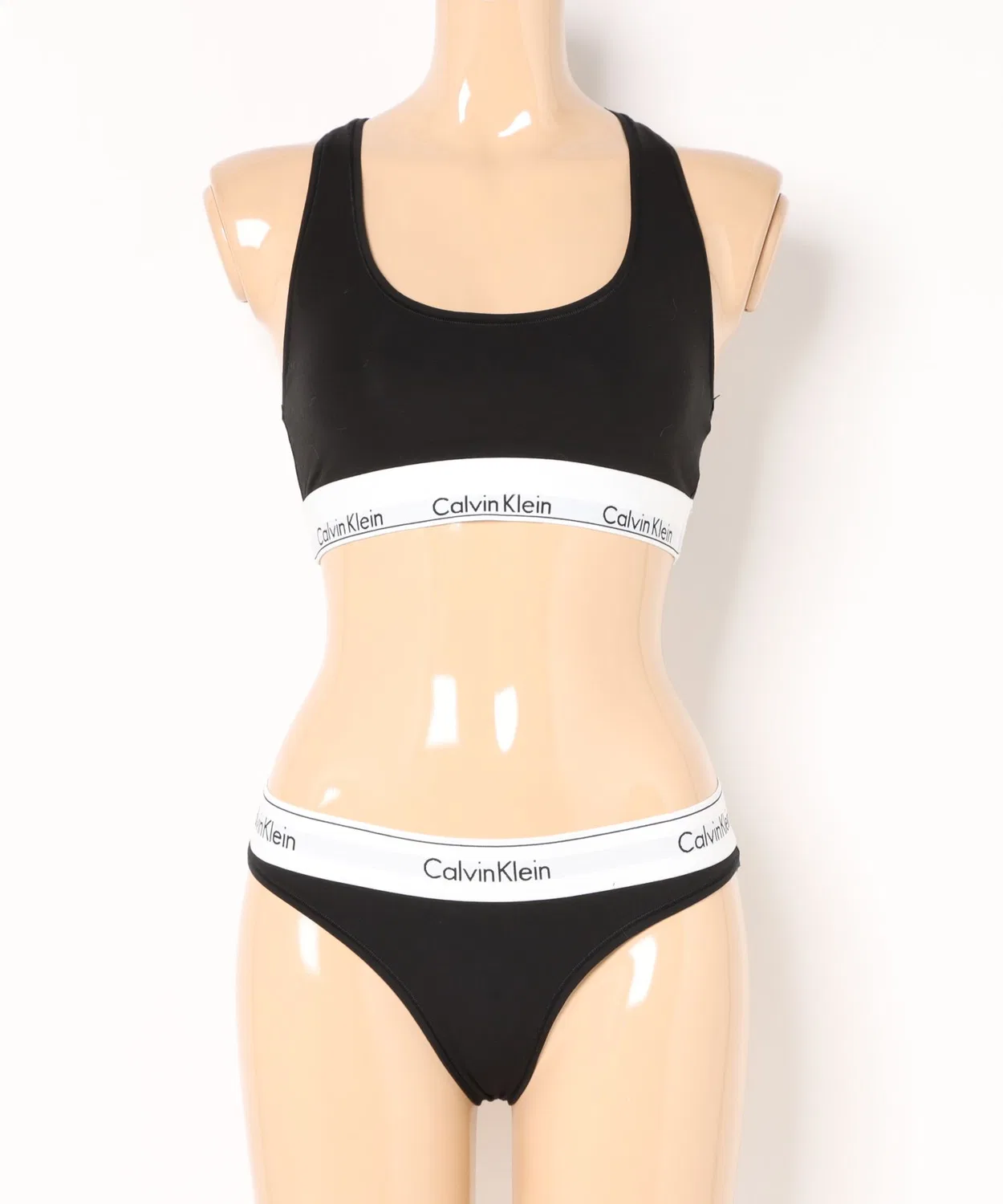 Женский комплект бюстгальтера и трусов-слипов без косточек Calvin Klein, Black — фото 3