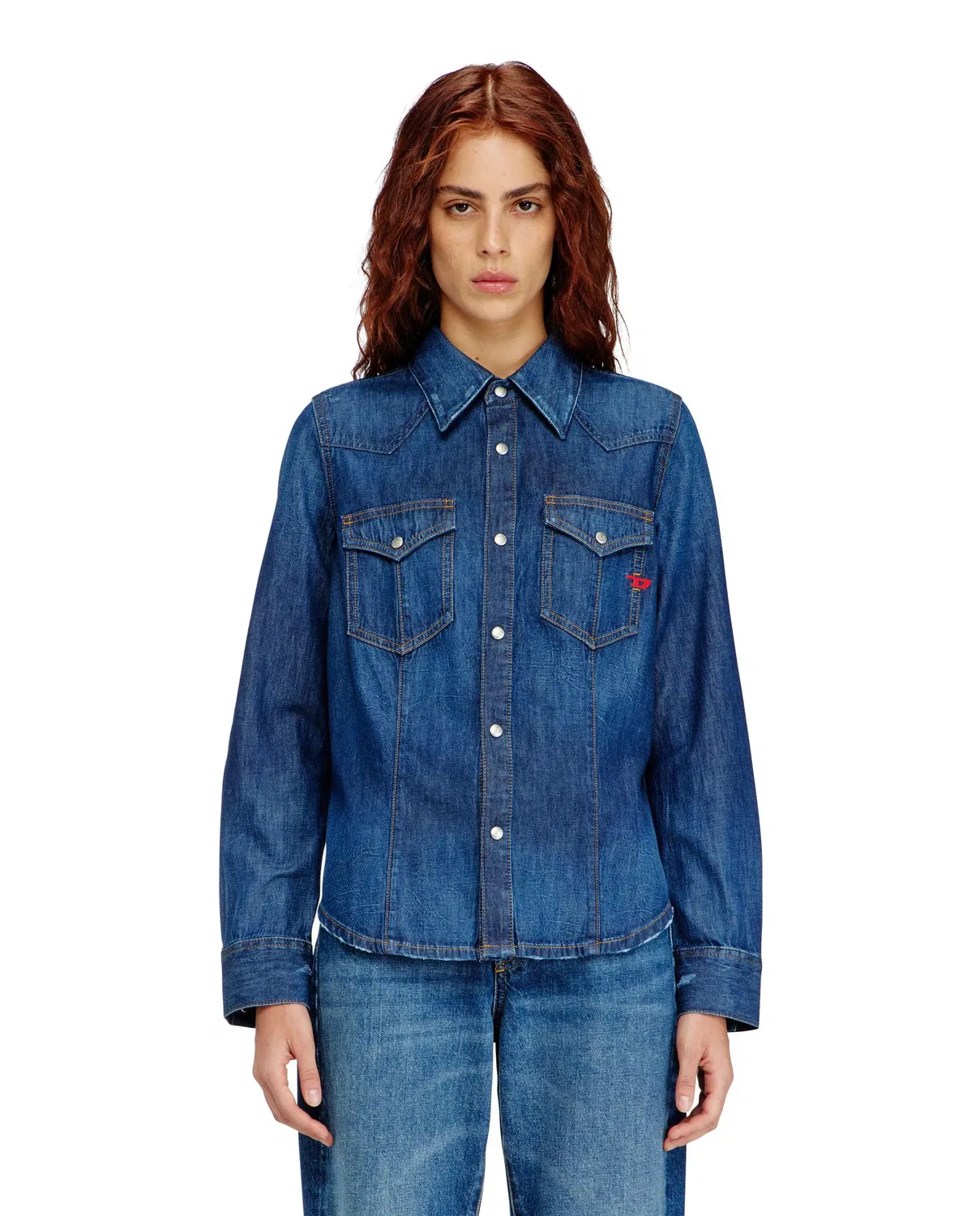 Женская рубашка из денима Diesel, Azul Denim