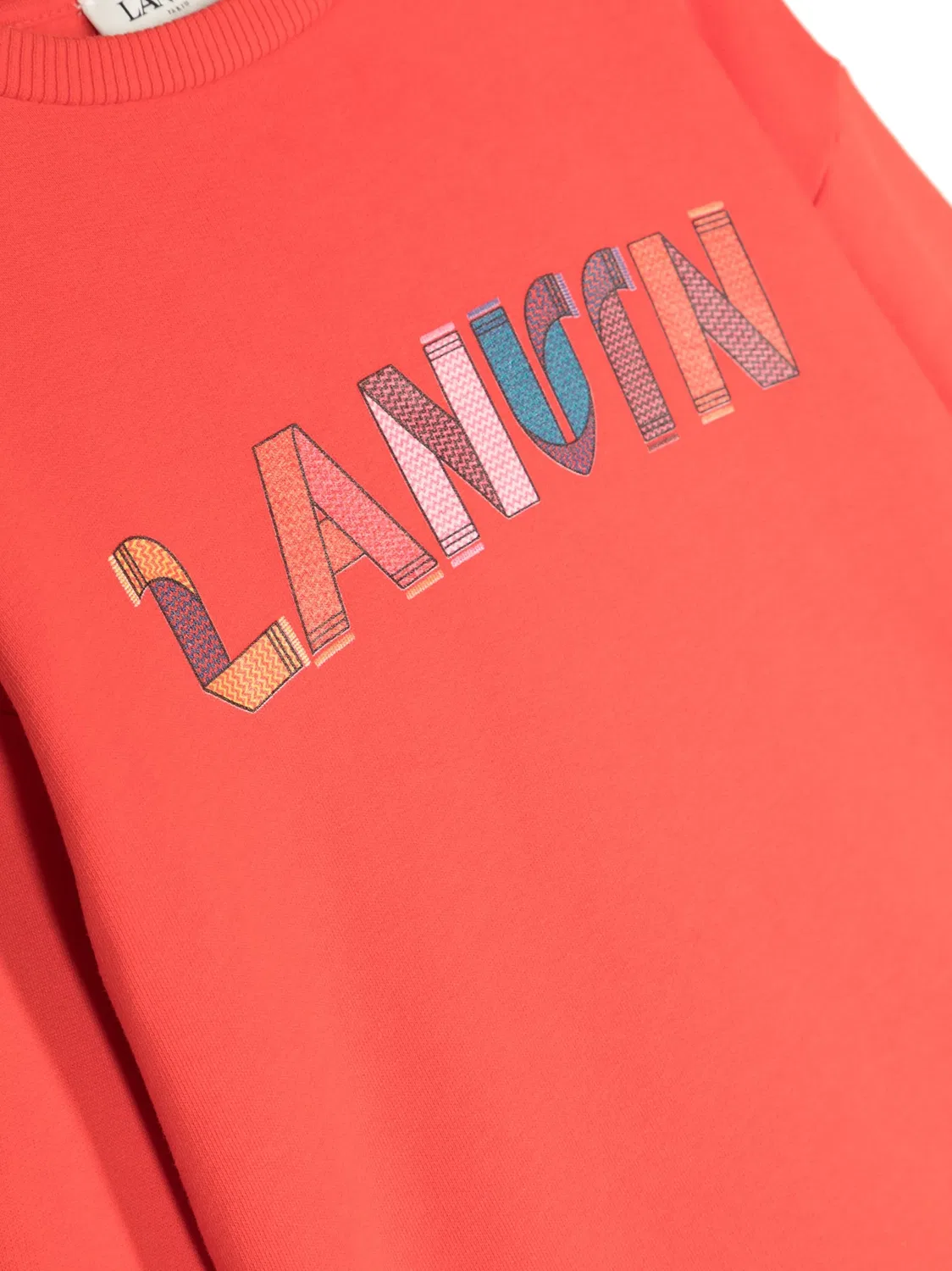 Хлопковый свитшот с логотипом Lanvin, красный — фото 3