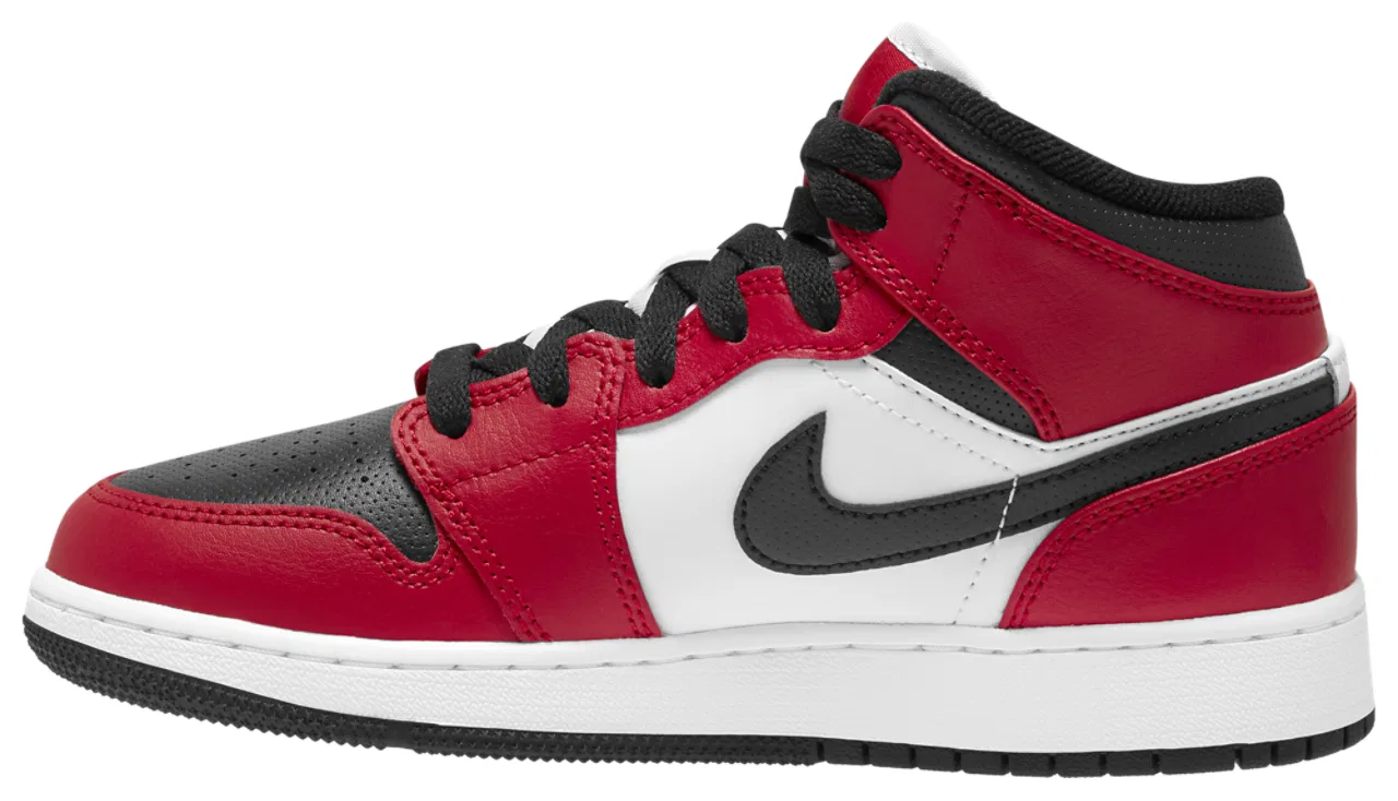 Баскетбольные кроссовки для мальчиков AJ 1 Mid Jordan, цвет Black/Gym Red/Black — фото 2