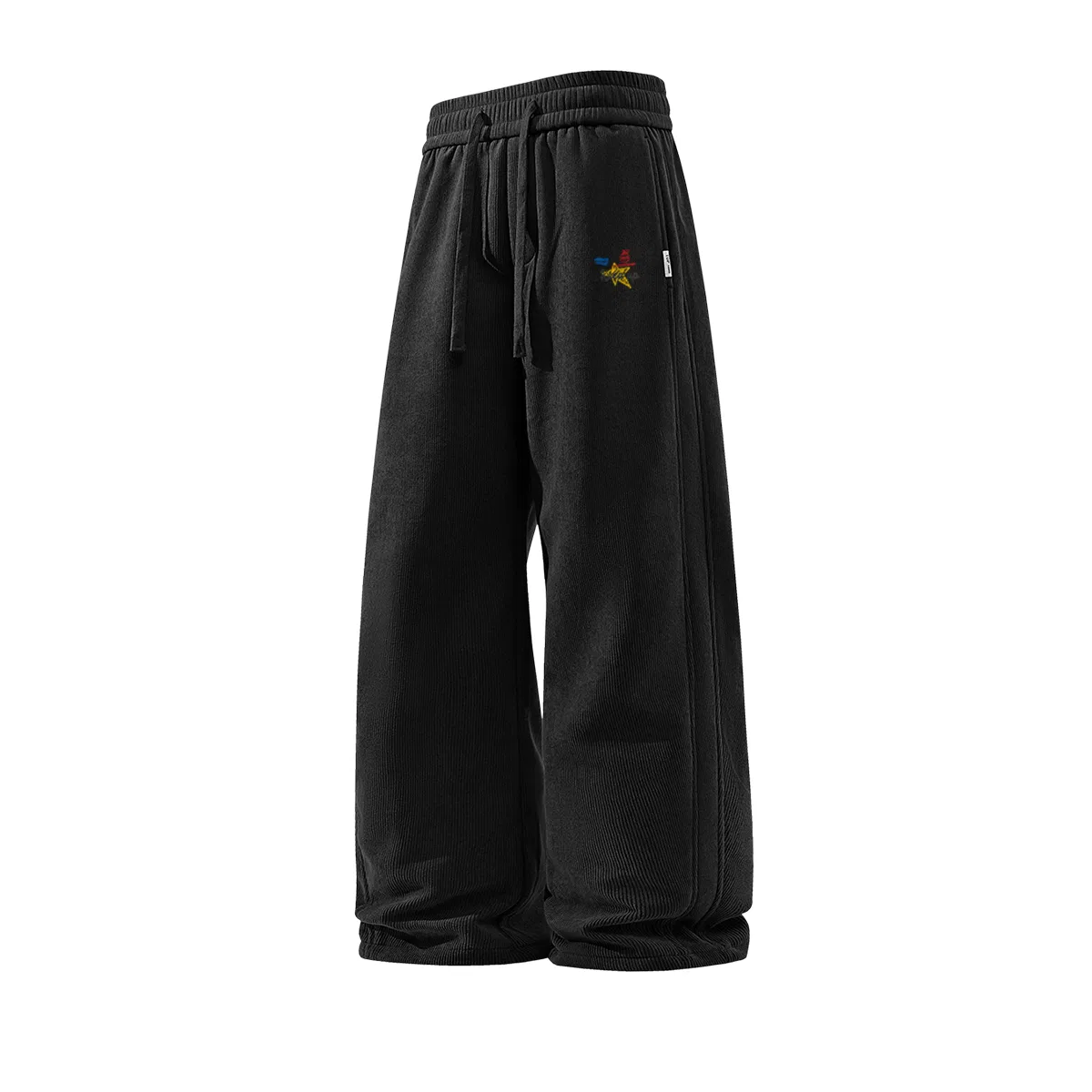Детские утепленные спортивные штаны на флисе Stubborn Rabbit Pants Logo MINISO, Dark Gray Graffiti — фото 4
