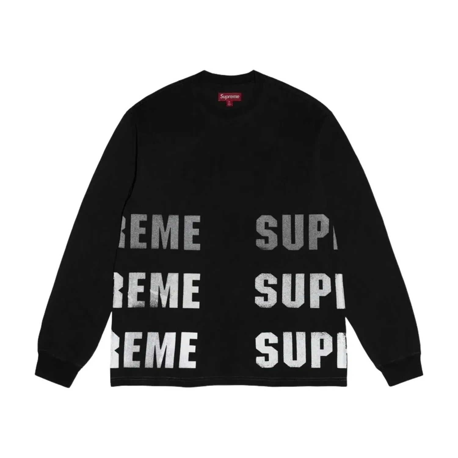 Мужская футболка FW26 Reflective L/S T-Shirt 'Black' Supreme, черный — фото 3