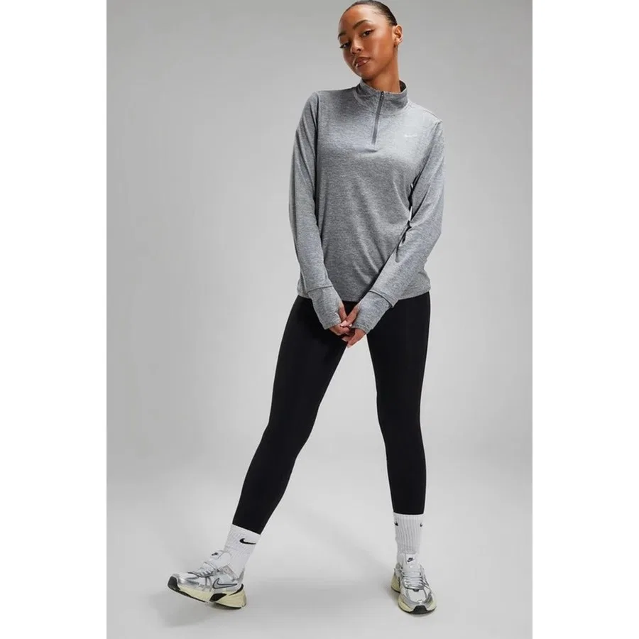 Женская тренировочная куртка с четвертью замком Dri-FIT Running Element Half Zip Nike, Серый — фото 4