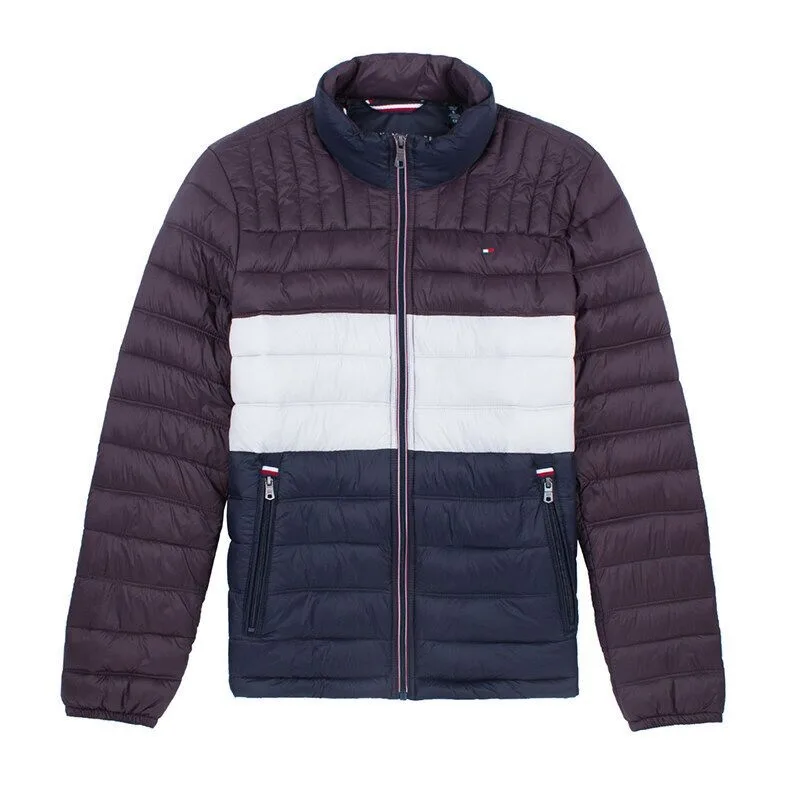 Пуховик мужской Tommy Hilfiger, бордовый/белый/темно-синий