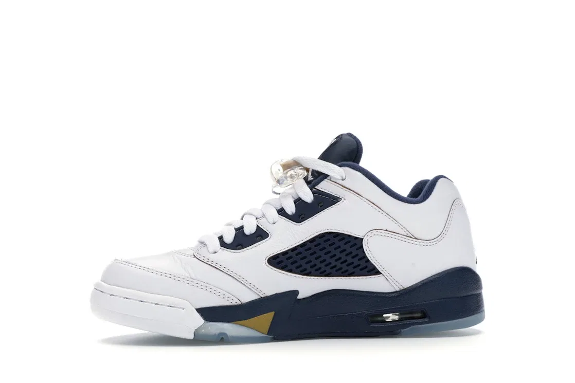 Детские кроссовки Lifestyle Jordan 5 Retro Low Jordan White/Metallic Gold Star-Midnight Navy — фото 3