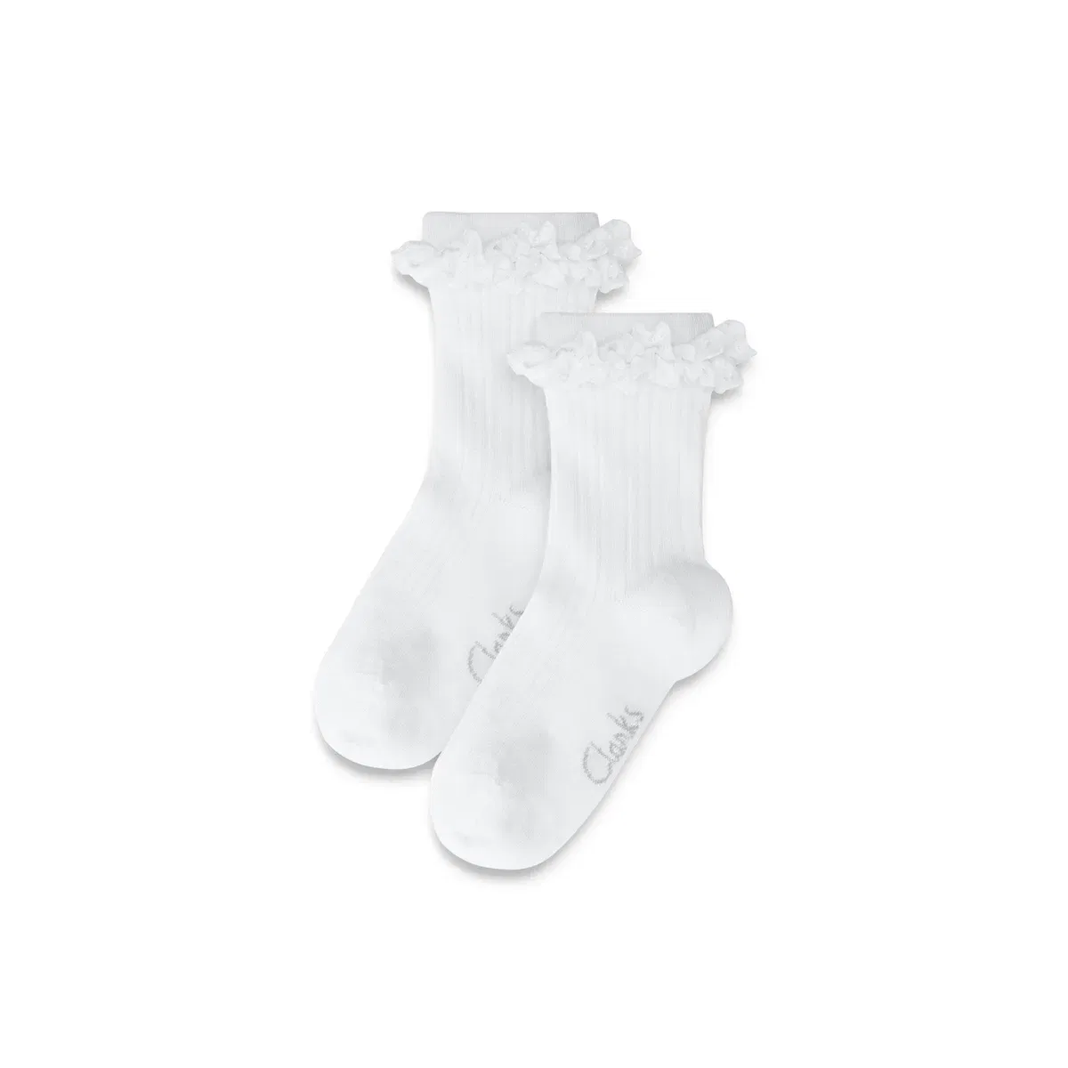 Детские носки с оборками 2 пары Clarks, White