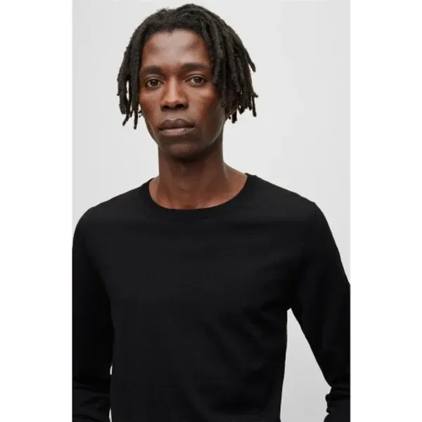 Свитер шерстяной, slim fit, Boss, черный — фото 2