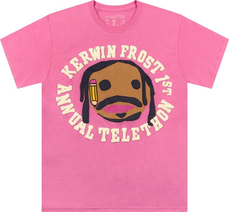 

Футболка Cactus Plant Flea Market x Kerwin Frost Telethon Tee 'Pink', розовый