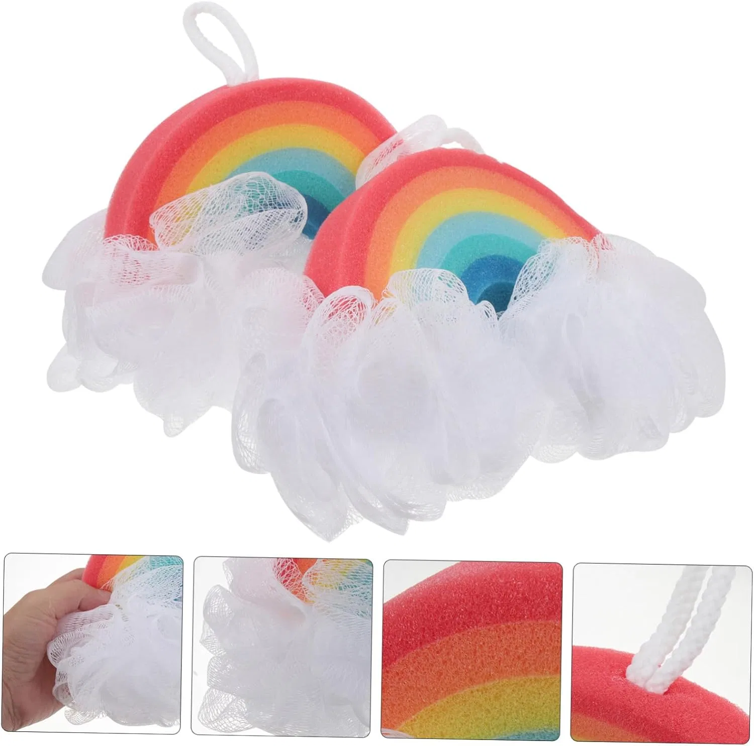 Детская мочалка-губка для ванны, набор 2 шт, Regenbogen, ULTECHNOVO, 23x12x3.5 см — фото 4
