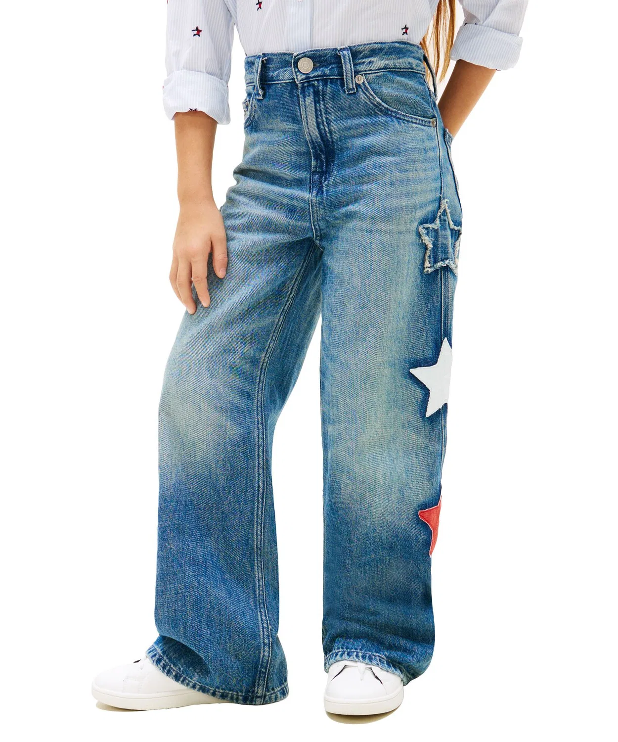 Детские джинсы с принтом MABEL STAR TOMMY HILFIGER, Indigo Blue