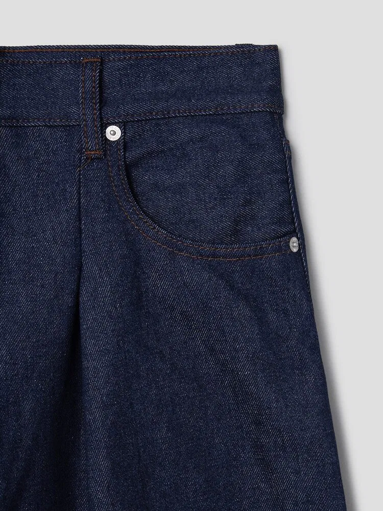 Широкие джинсы Ovalo JACQUEMUS, Navy/Brown — фото 4
