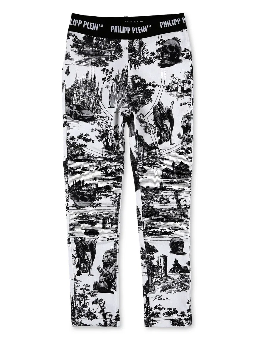 Зауженные брюки Philipp Plein 'En Plein Air' белого цвета