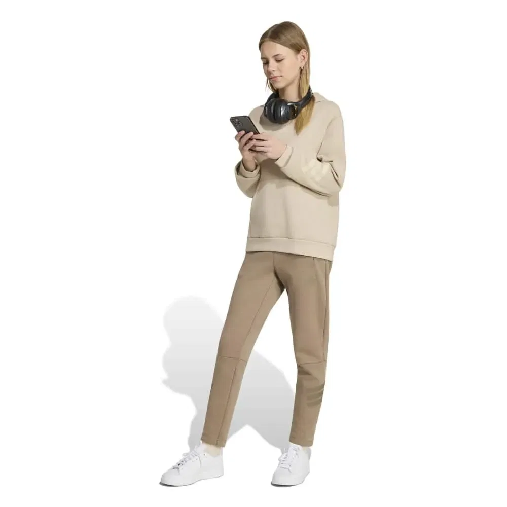 Детское худи оверсайз для девочек Future Icons 3-Stripes Adidas, Beige — фото 4