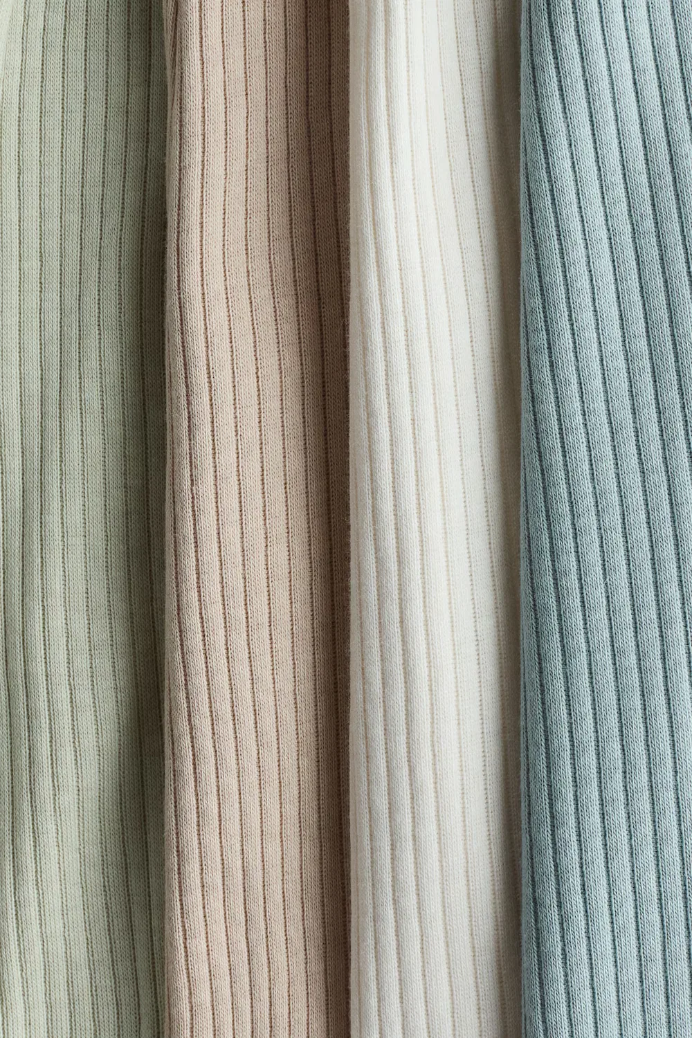 Комплект из 4 ребристых хлопковых брюк H&M, Mattblau/Mattgrün — фото 2