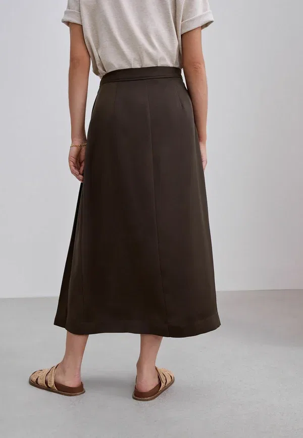 Юбка сатиновая A-line skirt Next, chocolate brown, коричневый/шоколадный — фото 2