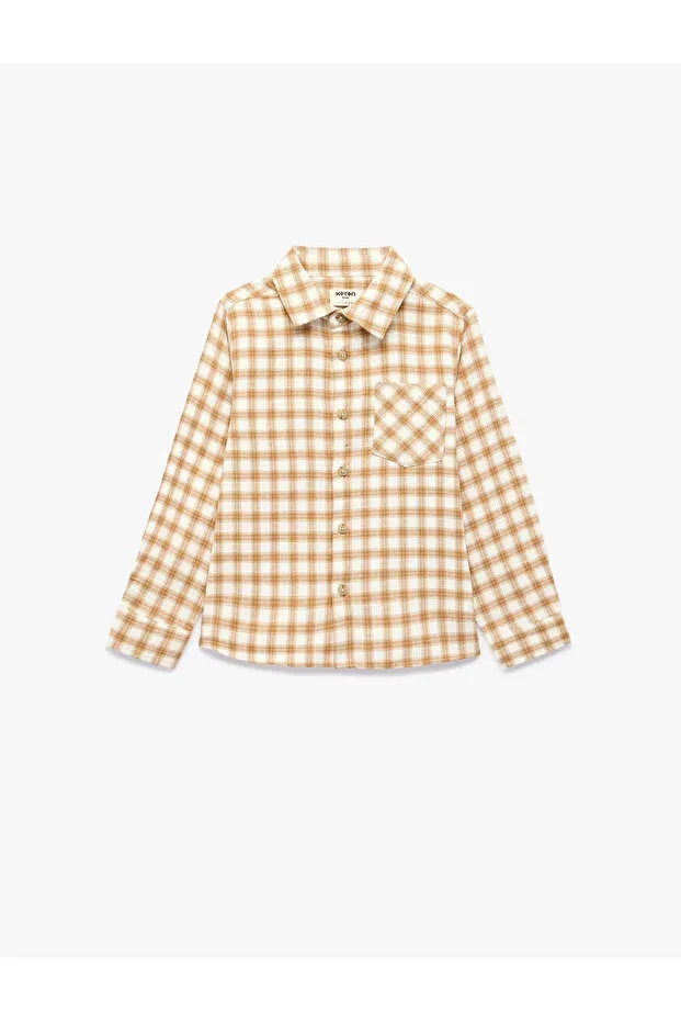 Детская рубашка для мальчиков с длинным рукавом Plaid Shirt Koton, Brown Plaid