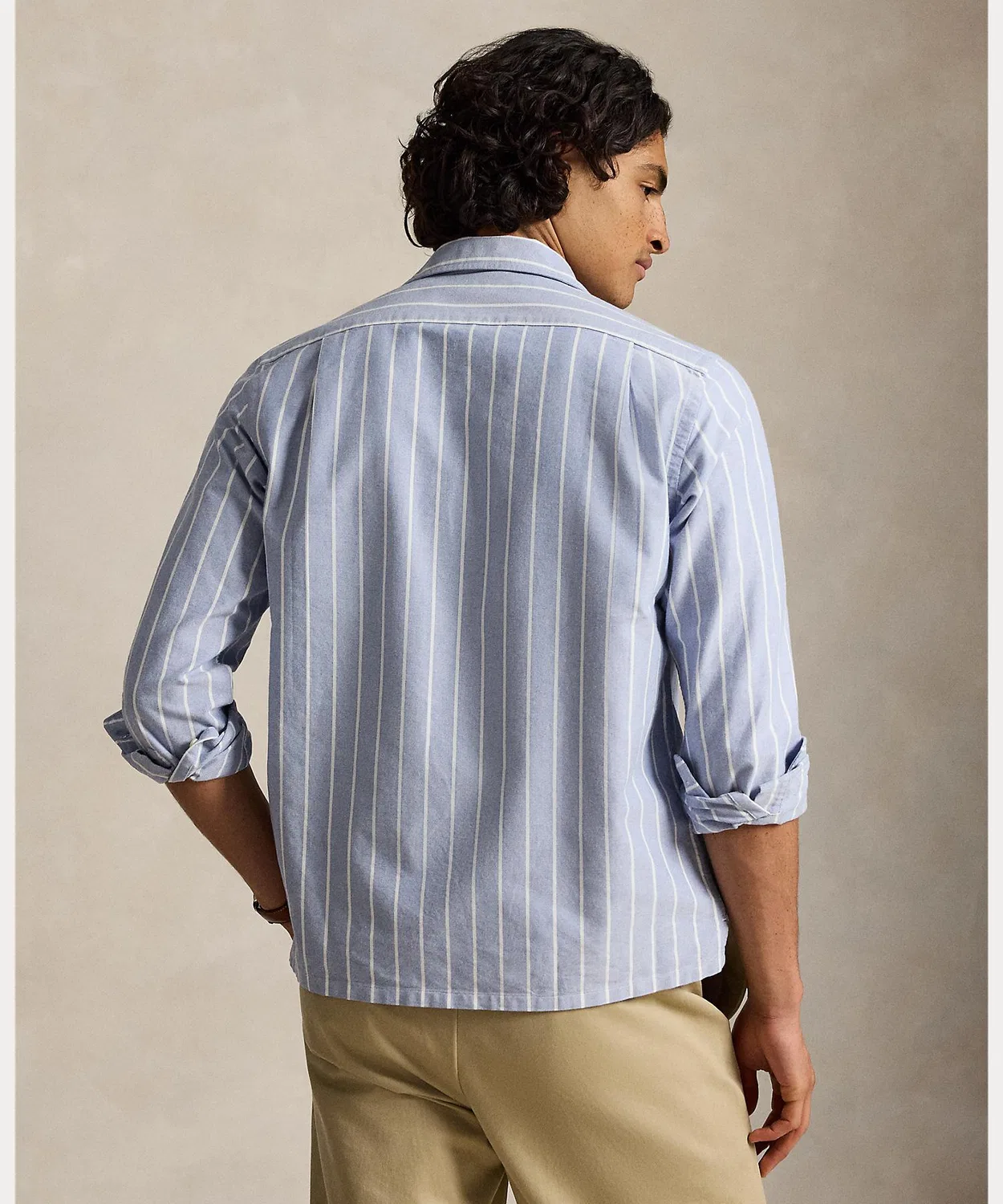 Мужская рубашка с длинным рукавомв полоску Classic Fit Camp Oxford POLO RALPH LAUREN, Blue — фото 2