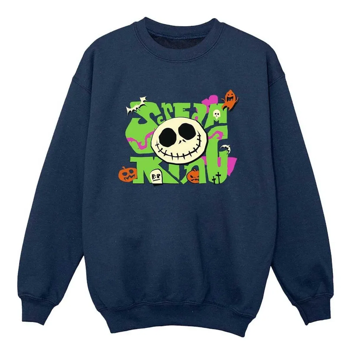 Свитшот с принтом Scream The Nightmare Before Christmas, Navy