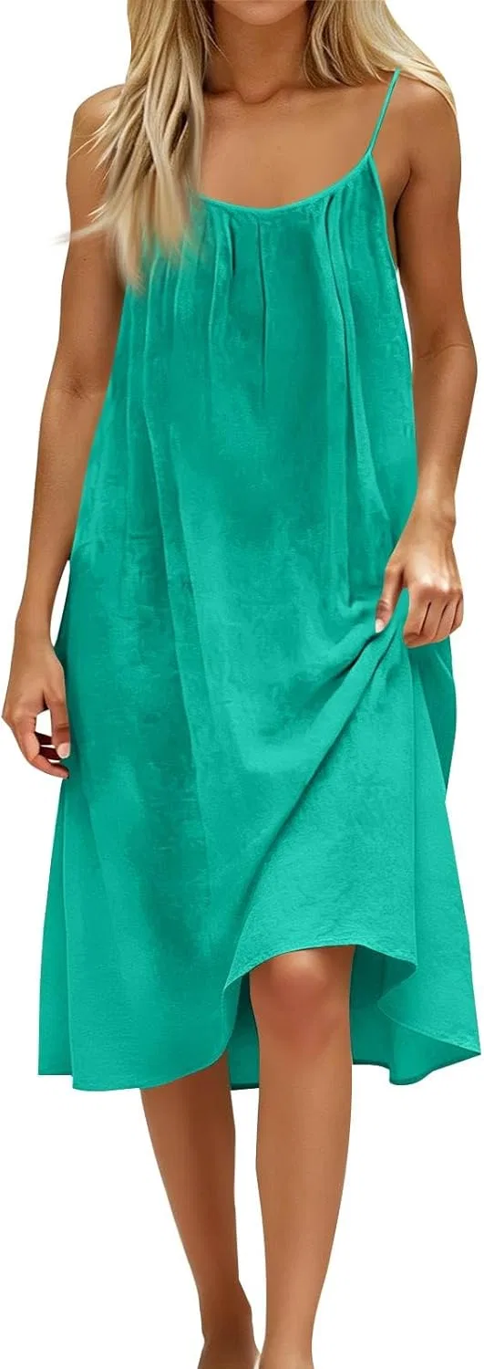 Женское летнее пляжное платье с открытой спиной, Green — фото 4