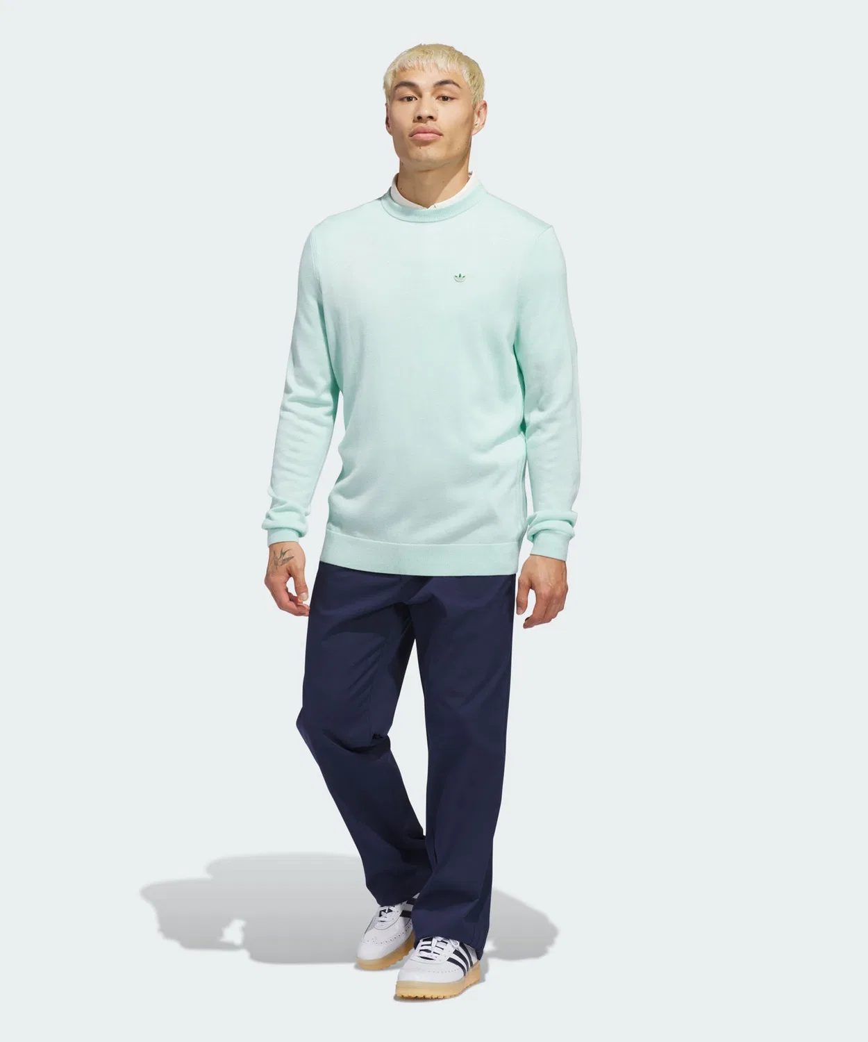 Мужской свитшот из кашемировой смеси с длинным рукавомAdidas Golf, Green — фото 3
