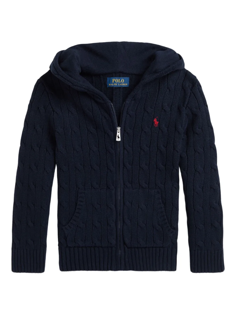 

Кардиган фактурной вязки с капюшоном POLO RALPH LAUREN KIDS, синий