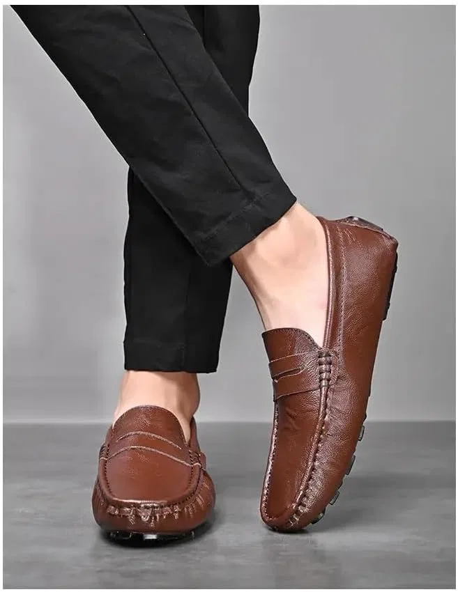 Лоферы мужские кожаные Penny Loafers, коричневый PUGHGAETZF — фото 2