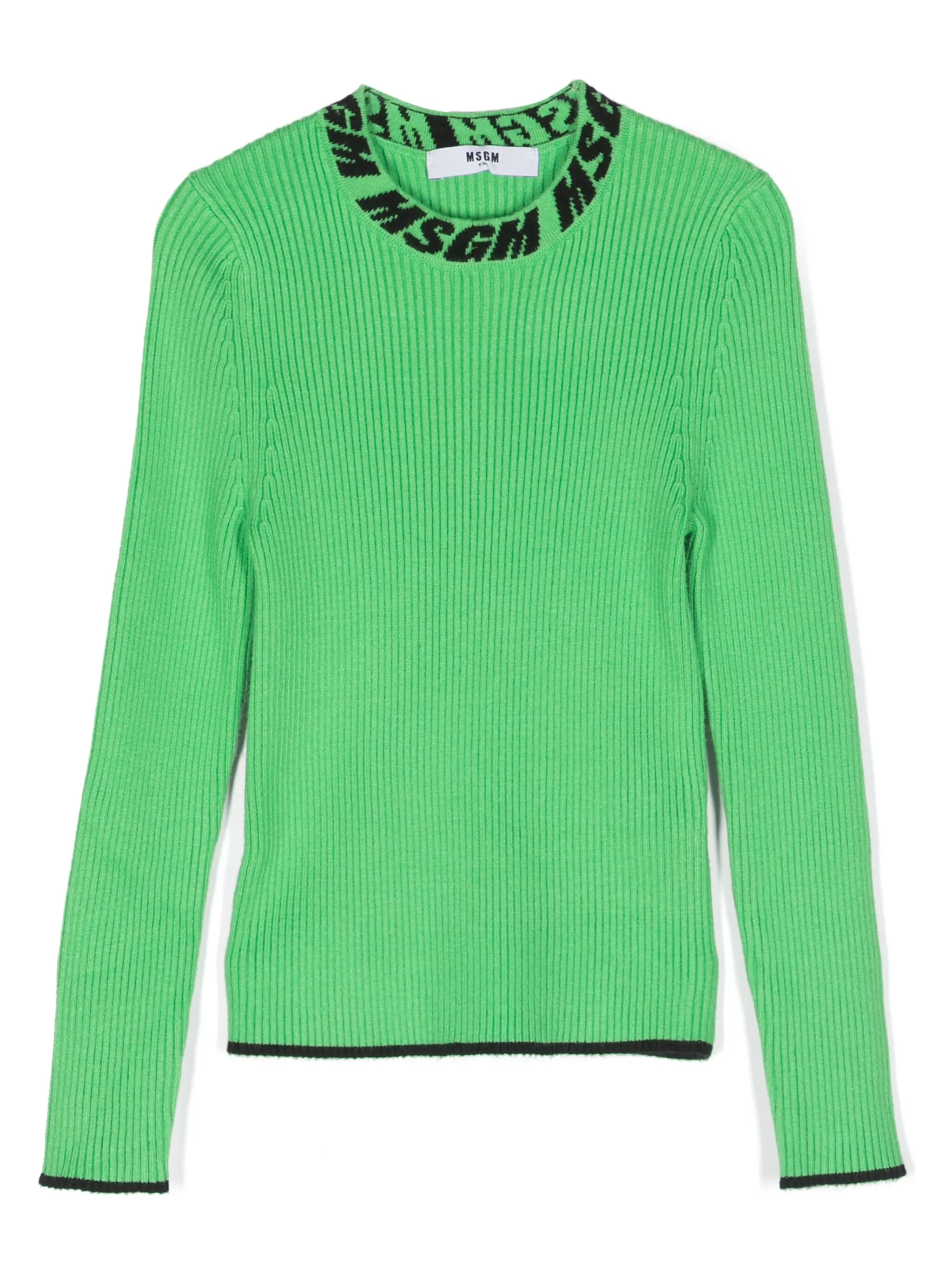

Джемпер вязки интарсия в рубчик Msgm Kids, зеленый
