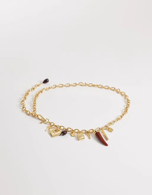 

Золотой ремень-цепочка с подвеской Mango