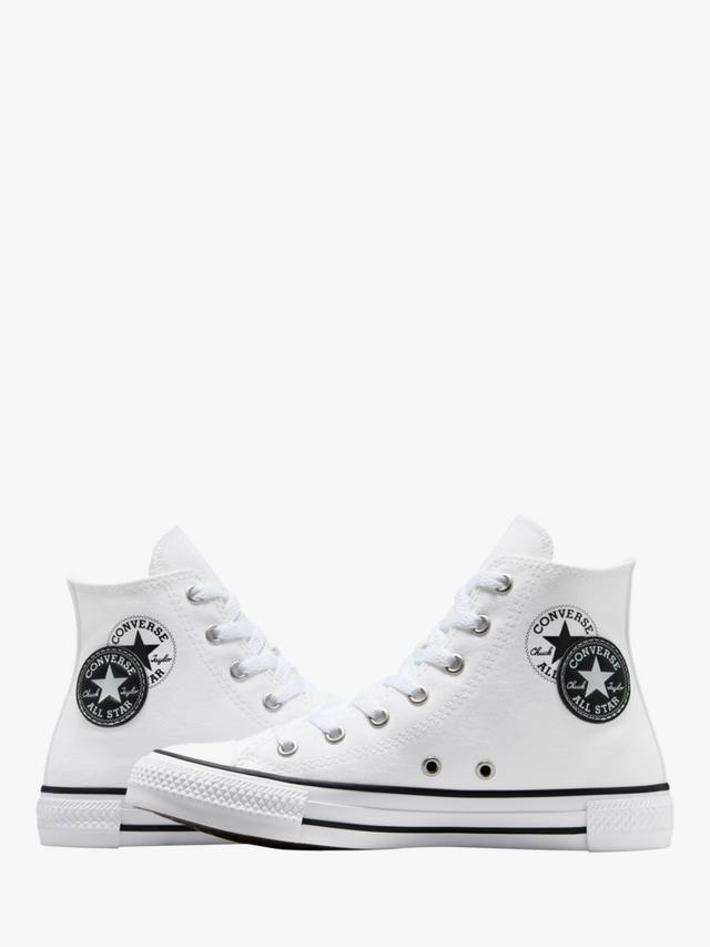 Детские высокие кроссовки Chuck Taylor All Star на шнуровке Converse, White/Black — фото 3