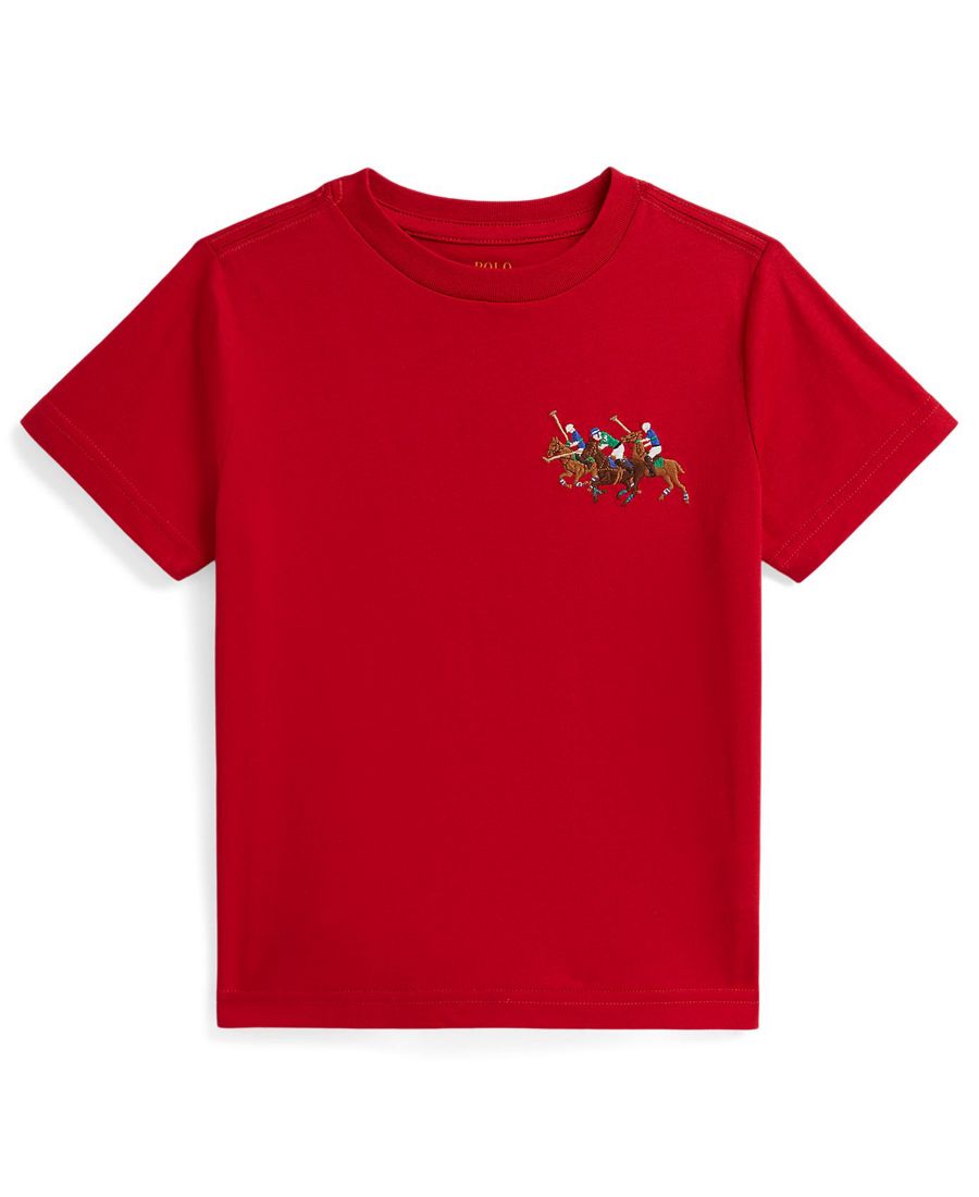 

Футболка из хлопкового трикотажа с тремя пони для мальчиков 2-7 лет Polo Ralph Lauren, Red, Красный, Футболка из хлопкового трикотажа с тремя пони для мальчиков 2-7 лет Polo Ralph Lauren, Red