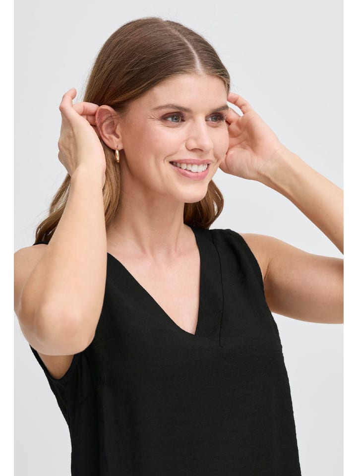 

Блузка без рукавов FRARIANA, классический крой, черный цвет Fransa