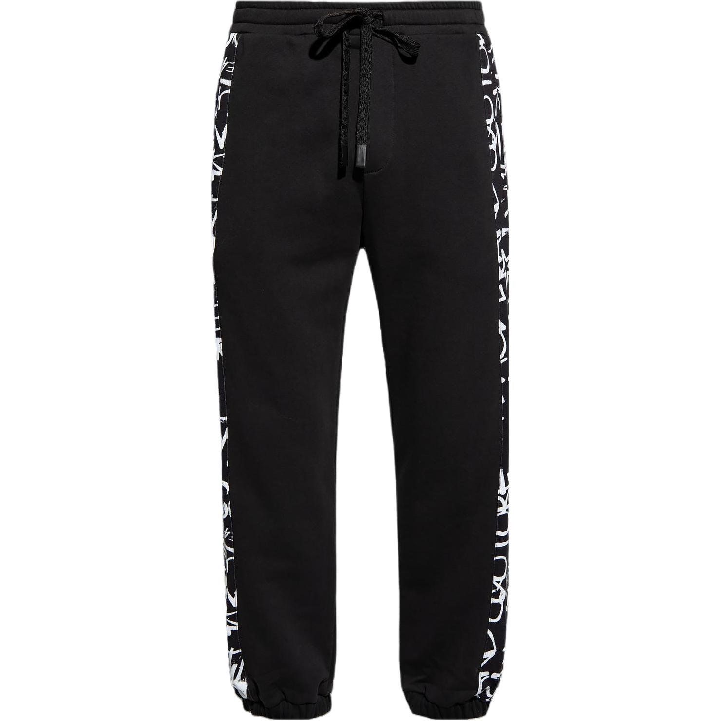 

Джинсы кутюр с полосками и шнурком VERSACE, черные