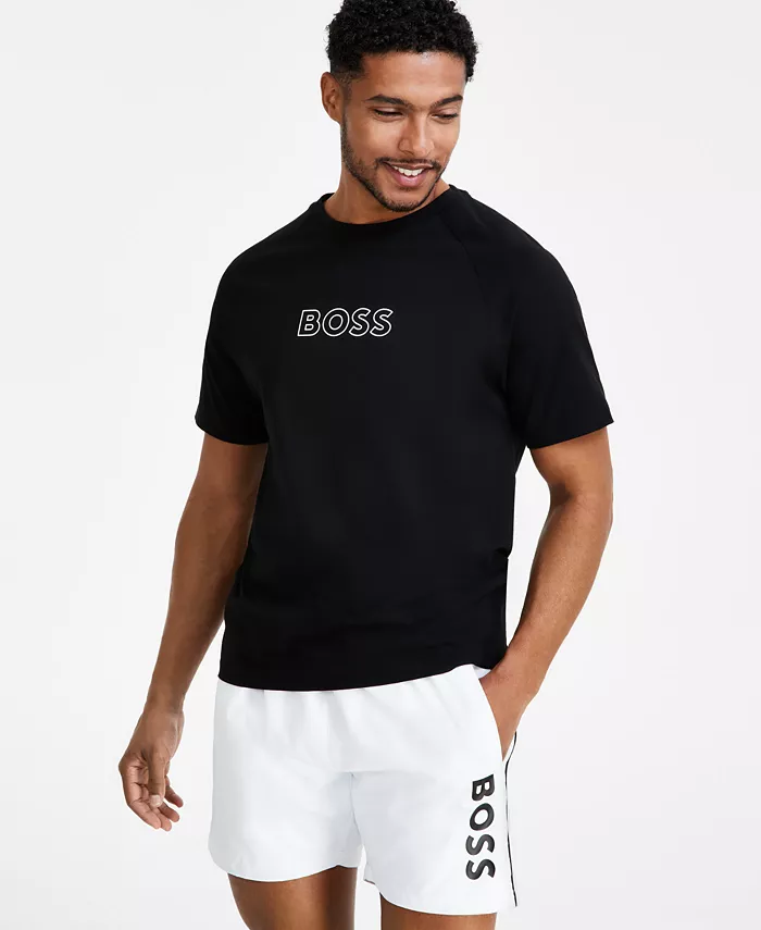 

Мужская футболка с логотипом и плавки 6 дюймов с логотипом Hugo Boss, черный