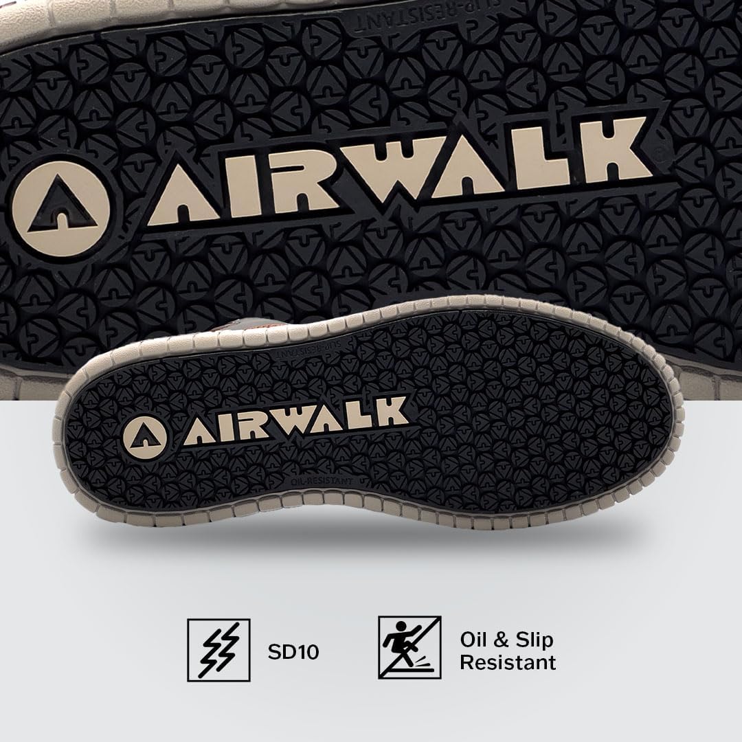Мужские кроссовки Airwalk Deuce с композитным носком - легкие защитные обувь - противоскользящие, устойчивые к электрическим опасностям, коричневый/бежевый — фото 4