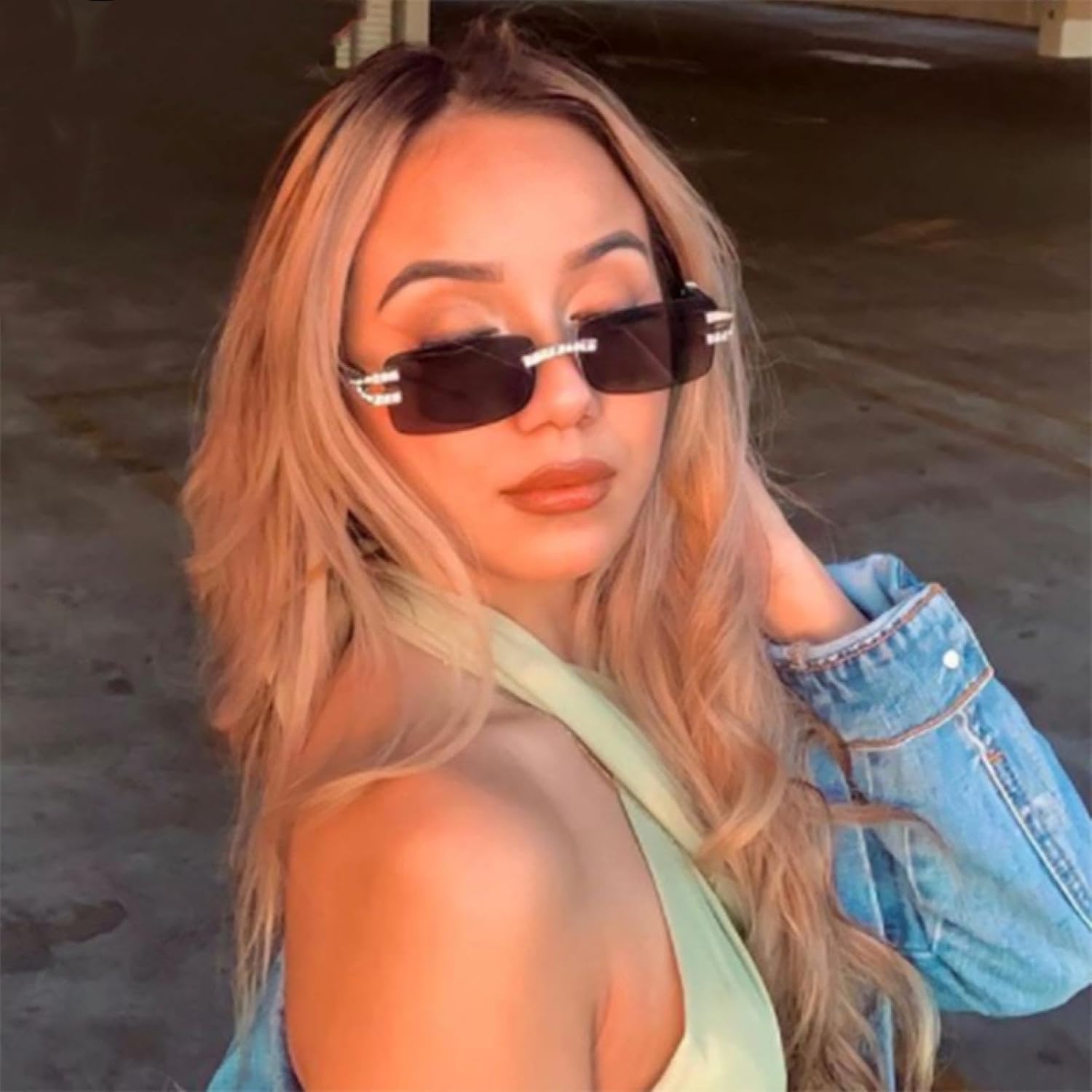 

Солнцезащитные очки с защитой от УФ-излучения UV400 | Без оправы, градиентный оттенок | Для женщин и мужчин, для занятий спортом на открытом воздухе и вождения DSVIGF, C7