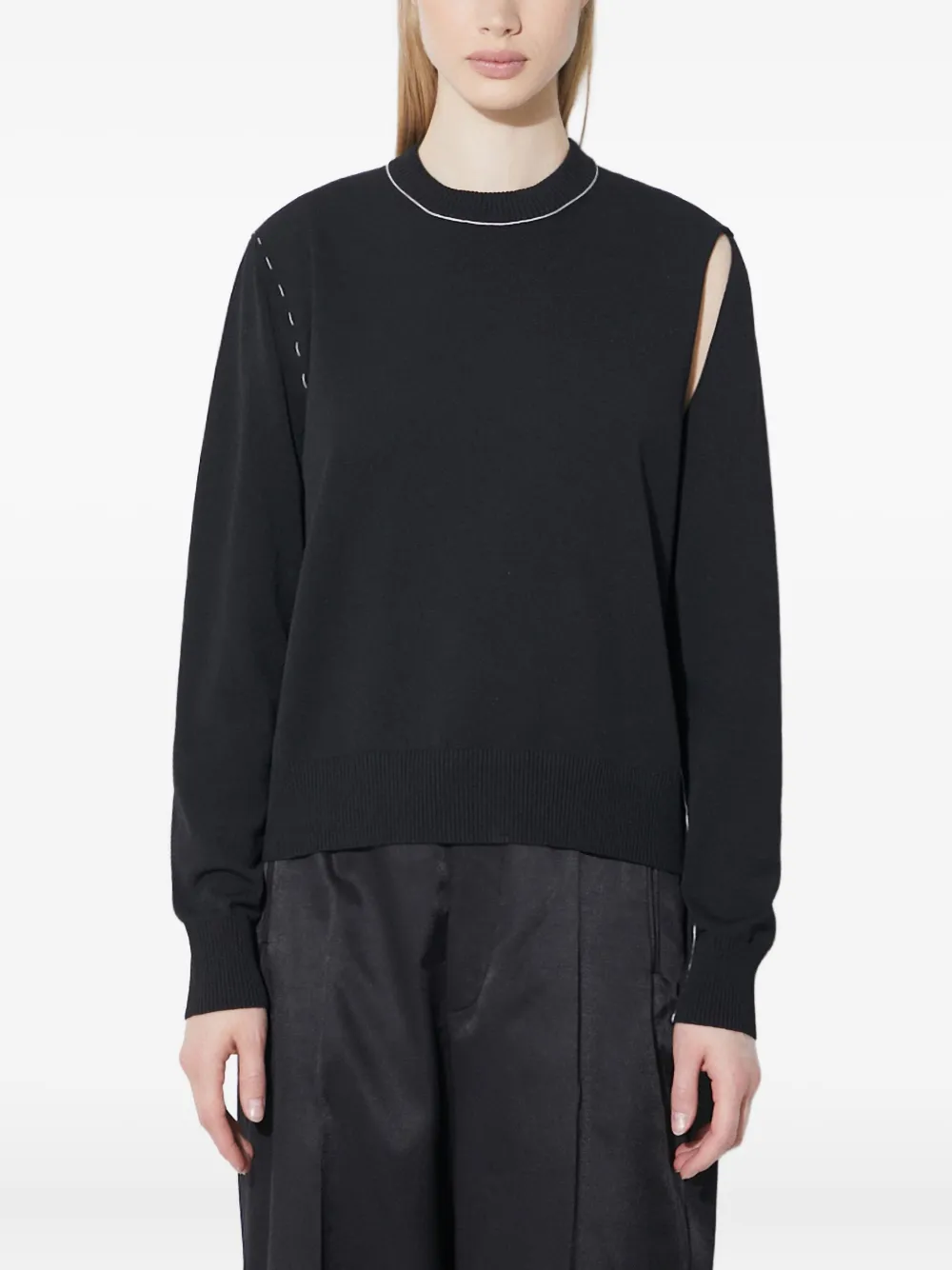 

Свитер с вырезами MM6 Maison Margiela, черный