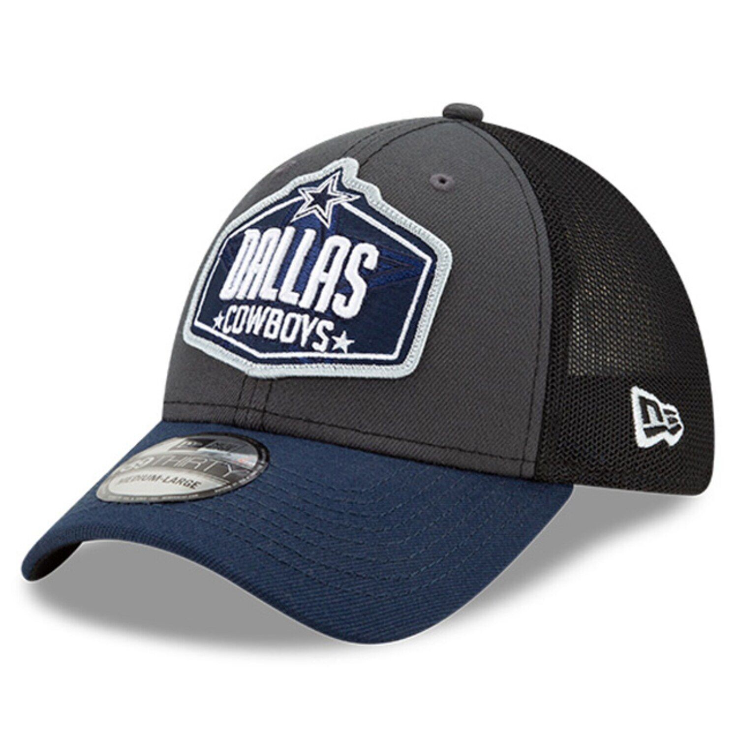

Мужская гибкая кепка New Era графитовый/темно-синий Dallas Cowboys 2021 NFL Draft Trucker 39THIRTY