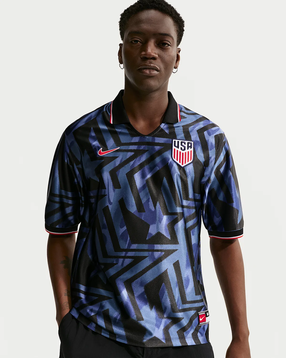 Мужская футболка Nike Dri-FIT с коротким рукавом USMNT Energy, Midnight Navy/University Red