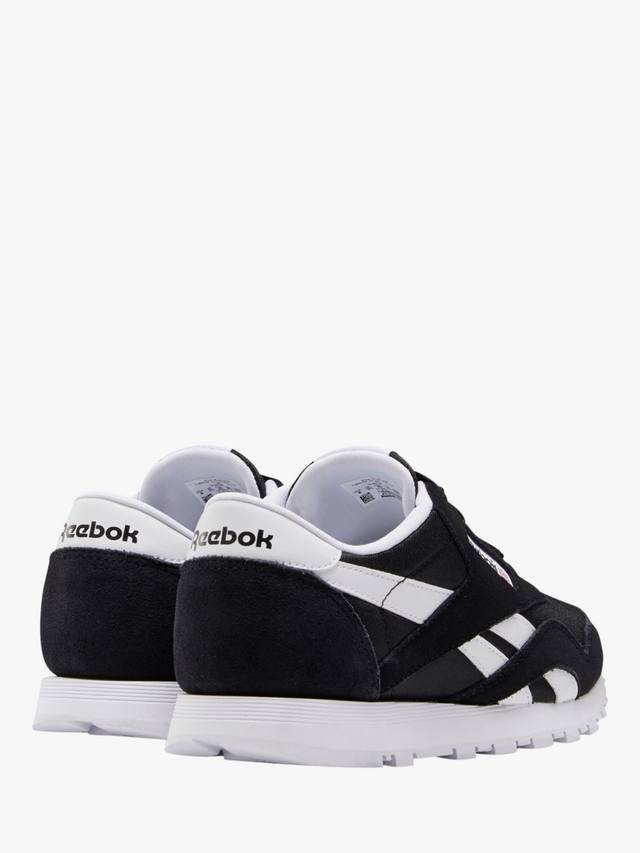 Детские классические кожаные шнурованные кроссовки Reebok, Black — фото 3