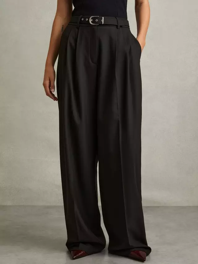 

Брюки Reiss Petite Freja Tailored Wide Leg, черный