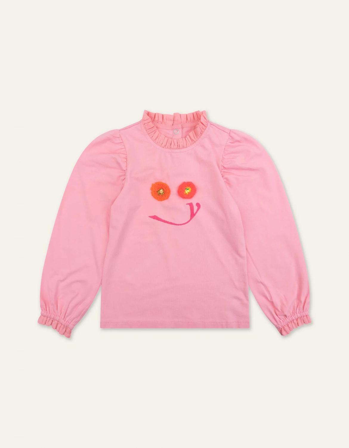 

Детская футболка Pink с цветочным принтом и смайлами Oilily