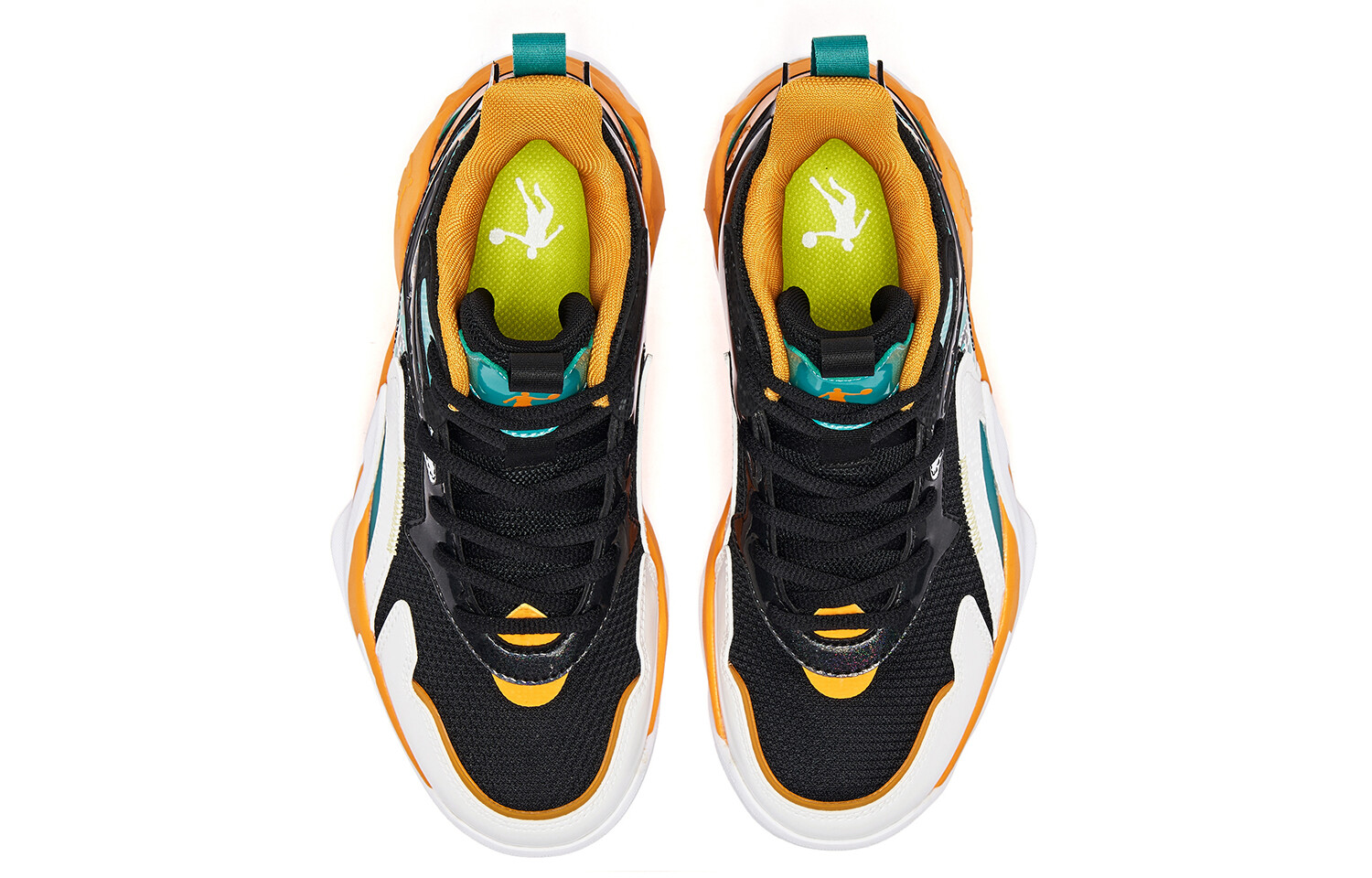 Детские баскетбольные кроссовки GS Mid-top Green/Orange Qiaodan — фото 3